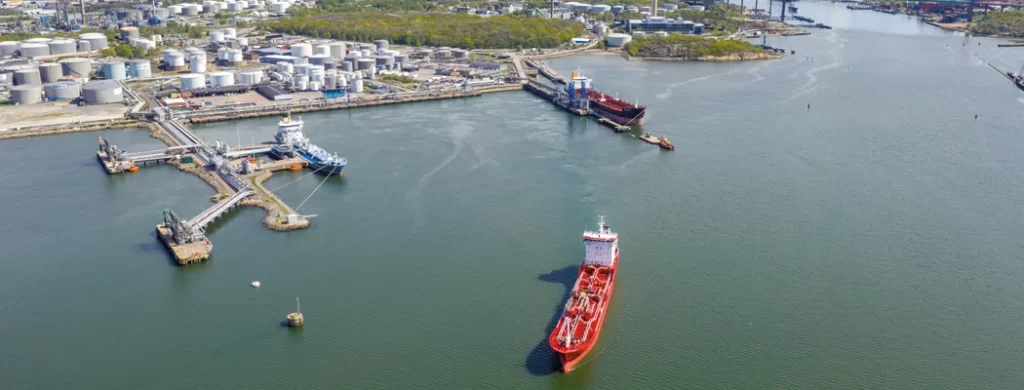 view or storage tanks harbour