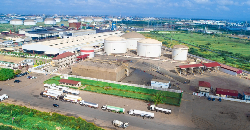 storage tanks and trucks